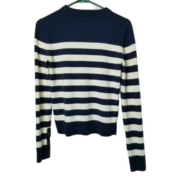 Rag & Bone Womens Striped 100% Cashmere Sweater XS Navy & White Nautical Basics‎ - Picture 2 of 10
